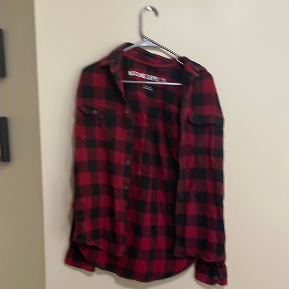 Red and Black Plaid Men's Shirt